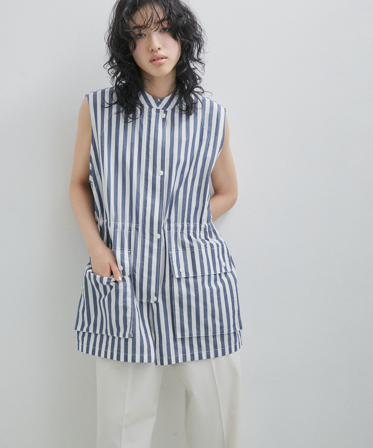 ADAM ET ROPE'「【サステナブル】シャツベスト」|シャツ・ブラウス|