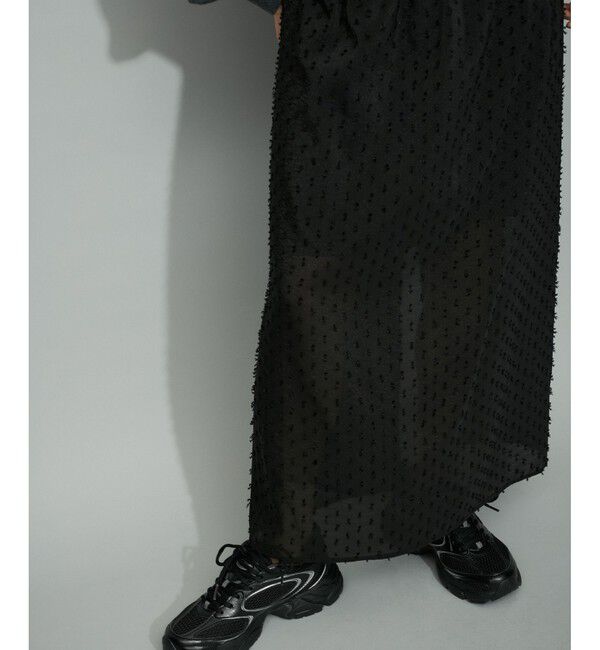 ADAM ET ROPE'「【WEB限定・サステナブル】ポロニットドットスカートコンビワンピース」|ワンピース|