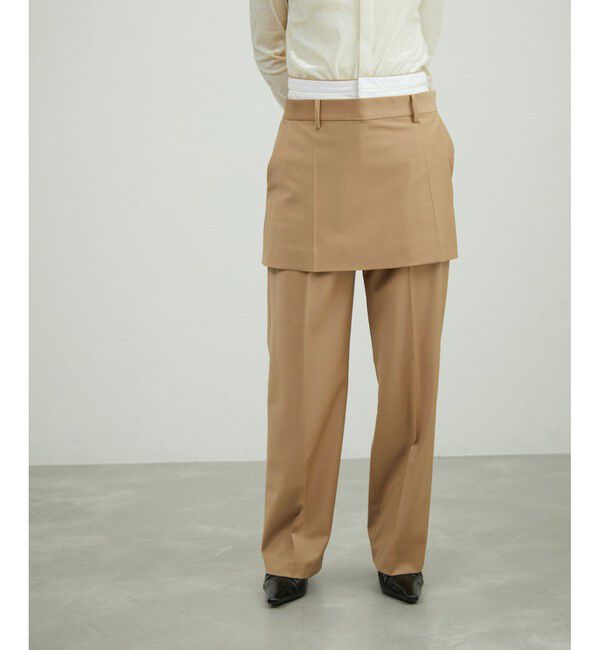 ADAM ET ROPE'「ミニスカートレイヤードスラックス」|スラックス|ベージュ