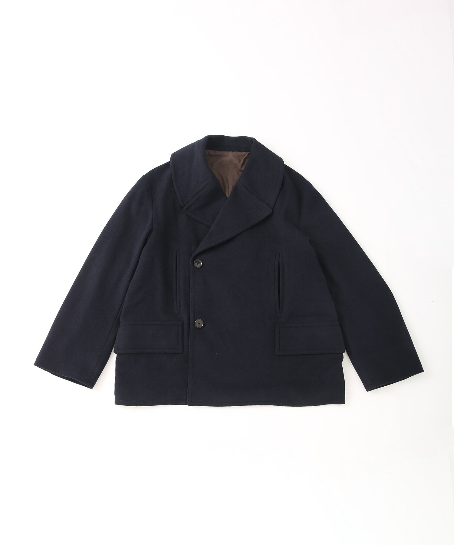 ADAM ET ROPE'「ライトメルトン ピーコート ブルゾン」|ピーコート|ネイビー(40)