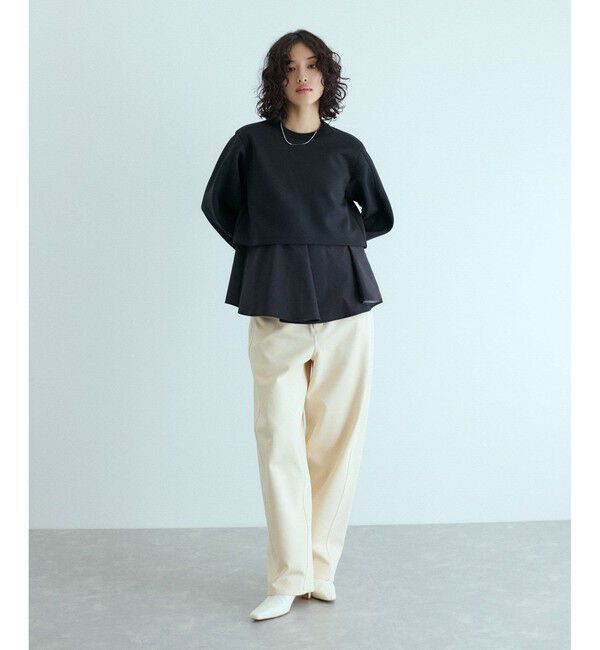 ADAM ET ROPE'「ハイストレッチカルゼパンツ」|チノ|