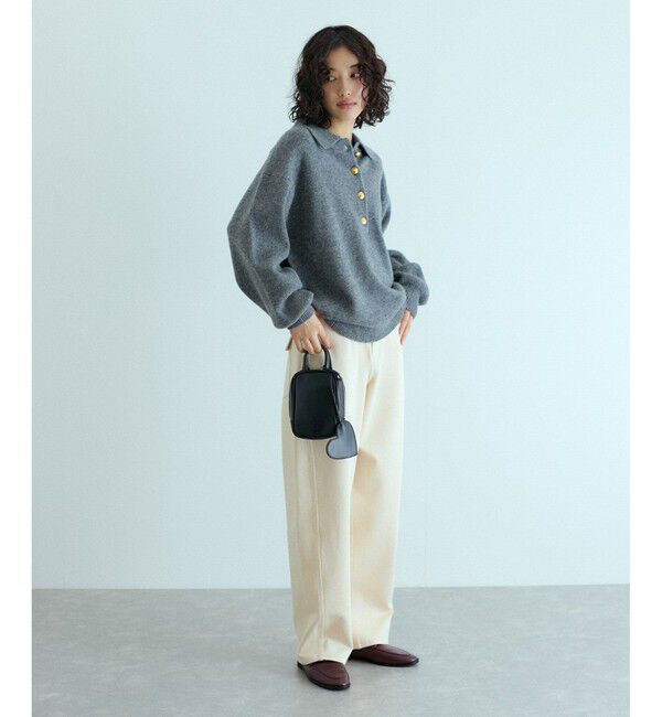 ADAM ET ROPE'「ハイストレッチカルゼパンツ」|チノ|