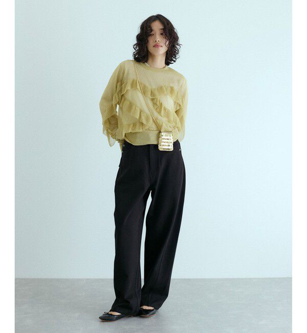 ADAM ET ROPE'「ハイストレッチカルゼパンツ」|チノ|