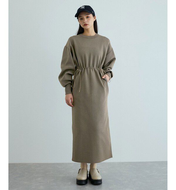 ADAM ET ROPE'「【サステナブル】・【新色追加】フォルムニットワンピース」|ワンピース|ベージュ