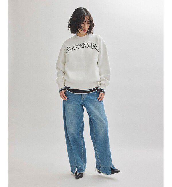 ADAM ET ROPE'「【サステナブル】ルーズフィットアジャストデニム」|デニム|