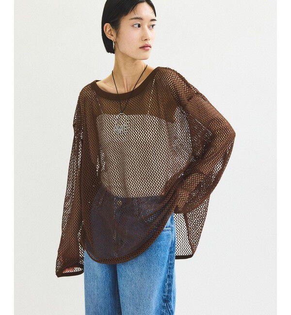 ADAM ET ROPE'「メッシュロンT」|Tシャツ・カットソー|ブラウン系(21)