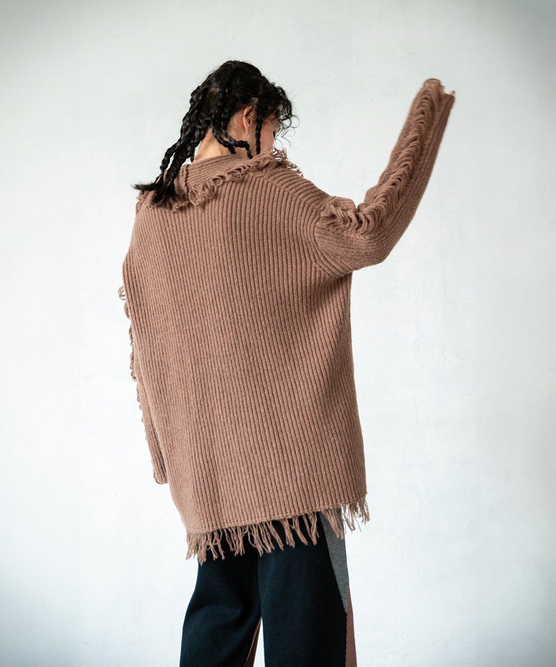  「2WAYフリンジニットカーディガン」|ニット・セーター|