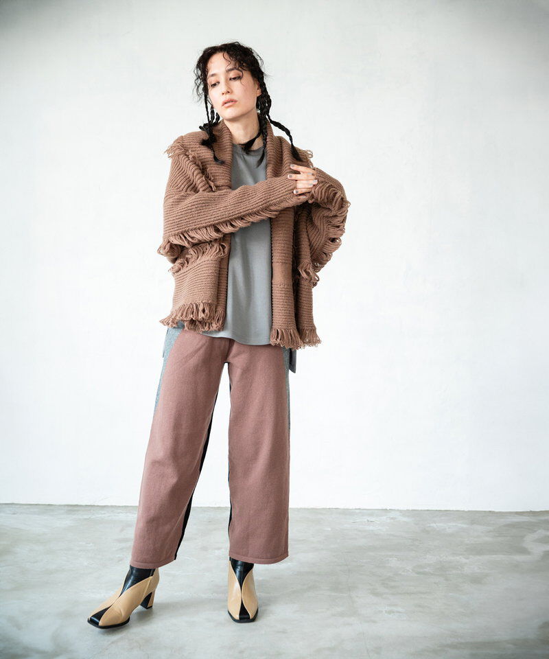  「2WAYフリンジニットカーディガン」|ニット・セーター|