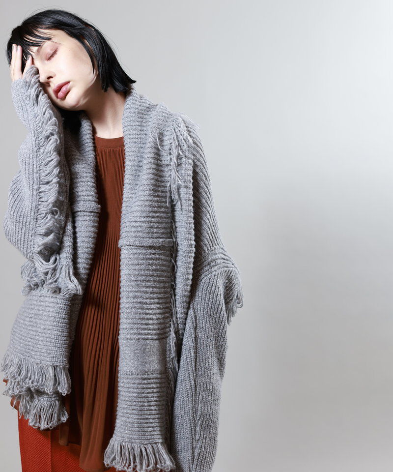  「2WAYフリンジニットカーディガン」|ニット・セーター|