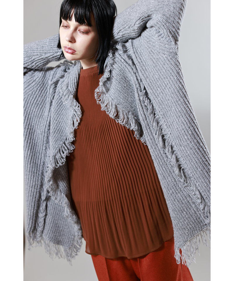  「2WAYフリンジニットカーディガン」|ニット・セーター|