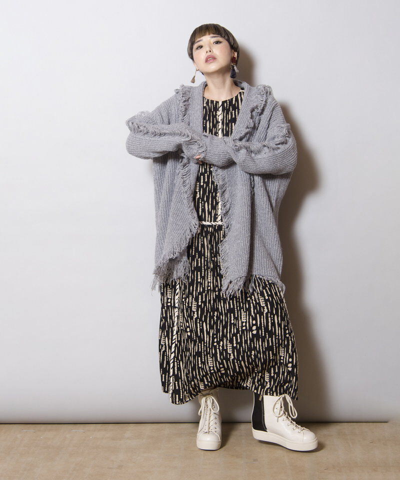  「2WAYフリンジニットカーディガン」|ニット・セーター|
