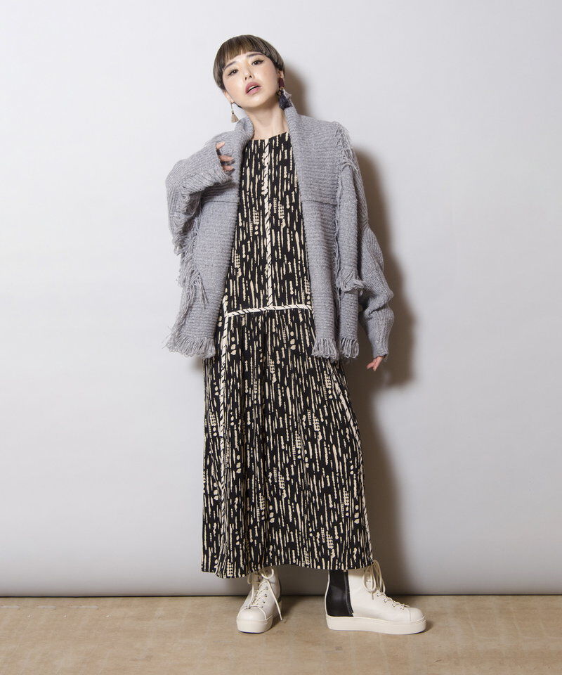  「2WAYフリンジニットカーディガン」|ニット・セーター|
