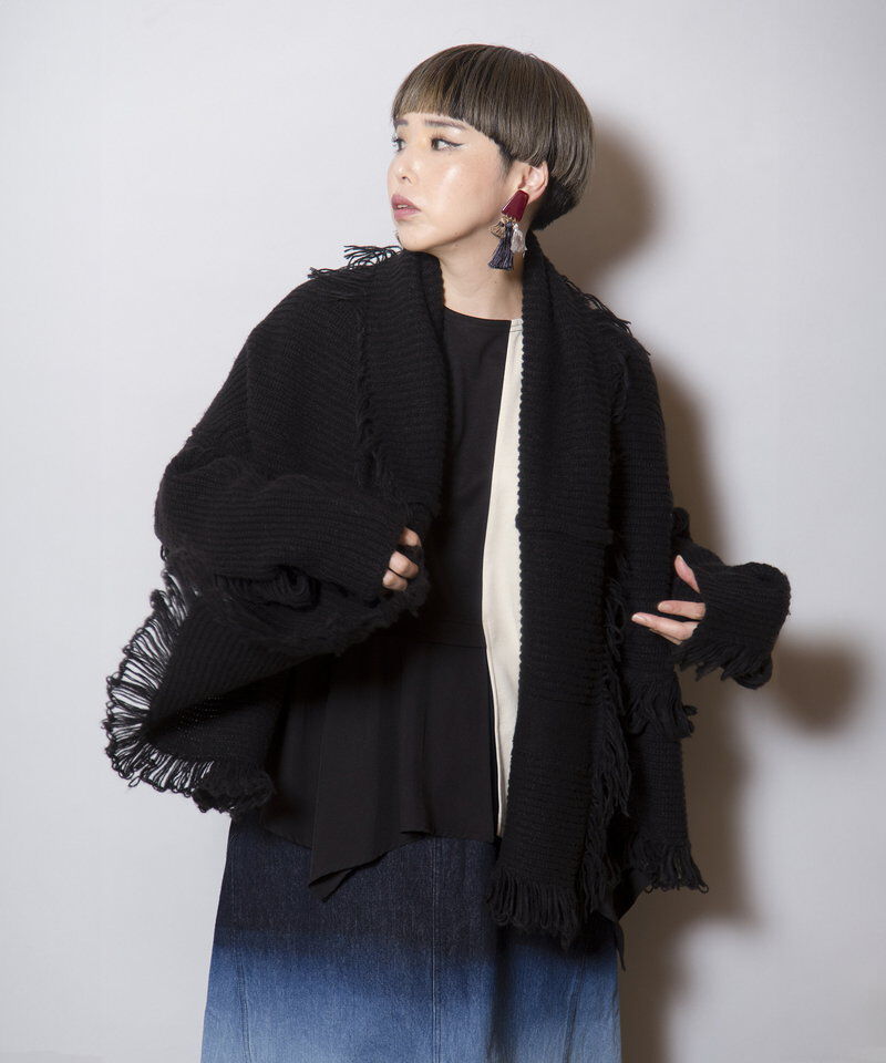  「2WAYフリンジニットカーディガン」|ニット・セーター|