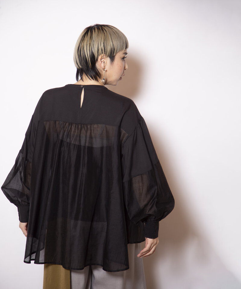  「インナー付切替シアーブラウス」|シャツ・ブラウス|