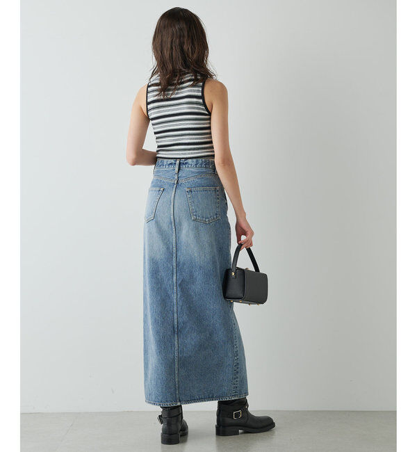  「デニムスリットスカート」|スカート|