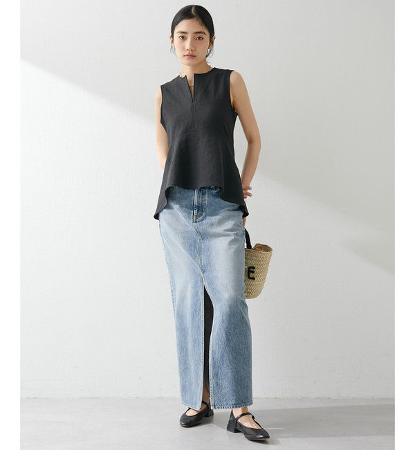  「デニムスリットスカート」|スカート|