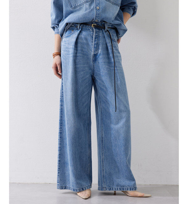  「デニムタックパンツ」|デニム|インディゴブルー