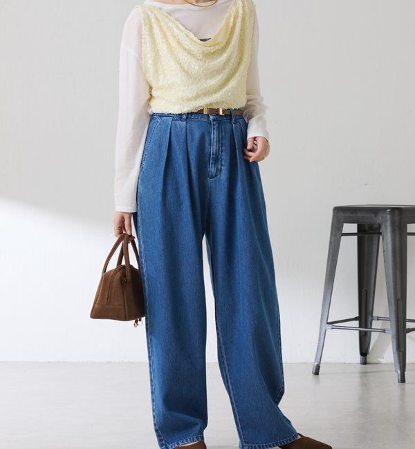  「【プラスワンアイテム】スパンコールドレープベスト」|Tシャツ・カットソー|