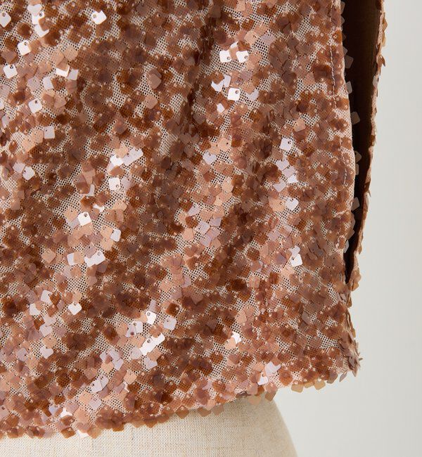  「【プラスワンアイテム】スパンコールドレープベスト」|Tシャツ・カットソー|