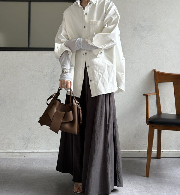  「【新色追加】ダメージデニムシャツ」|シャツ・ブラウス|