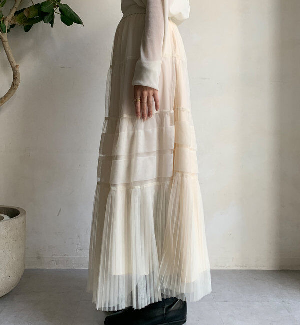 「2WAYプリーツチュールスカート」|スカート|