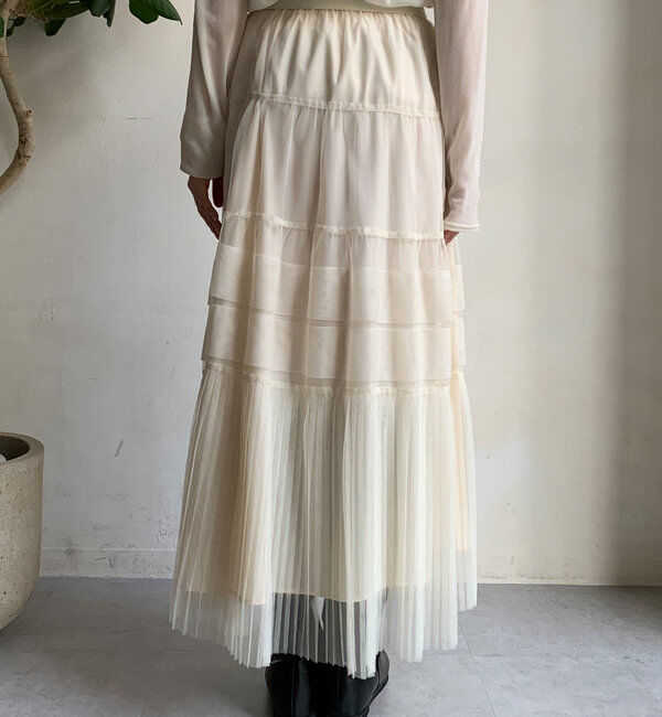  「2WAYプリーツチュールスカート」|スカート|