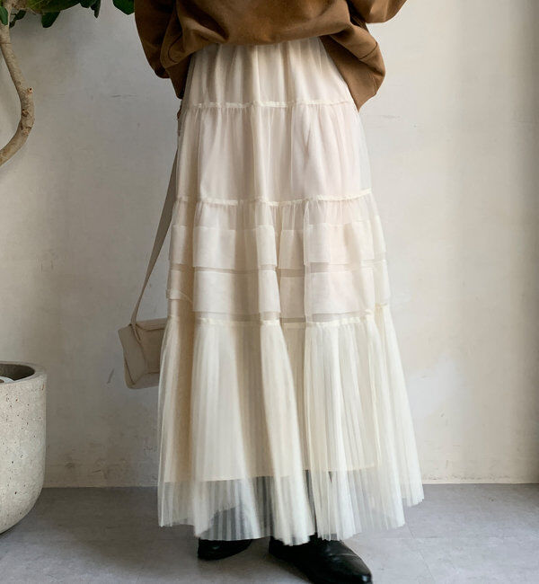  「2WAYプリーツチュールスカート」|スカート|