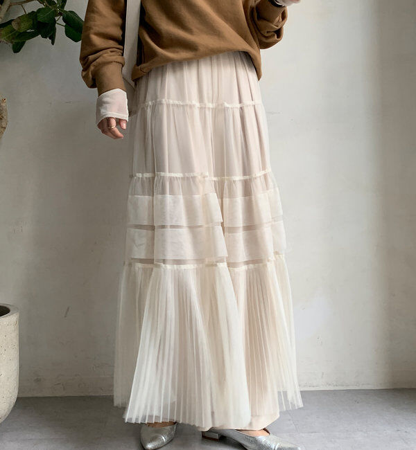  「2WAYプリーツチュールスカート」|スカート|