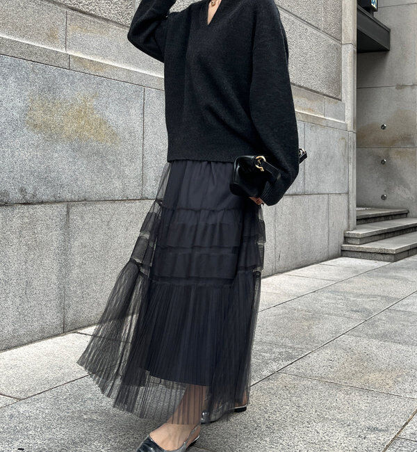  「2WAYプリーツチュールスカート」|スカート|