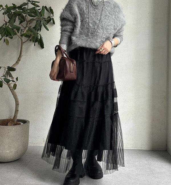  「2WAYプリーツチュールスカート」|スカート|
