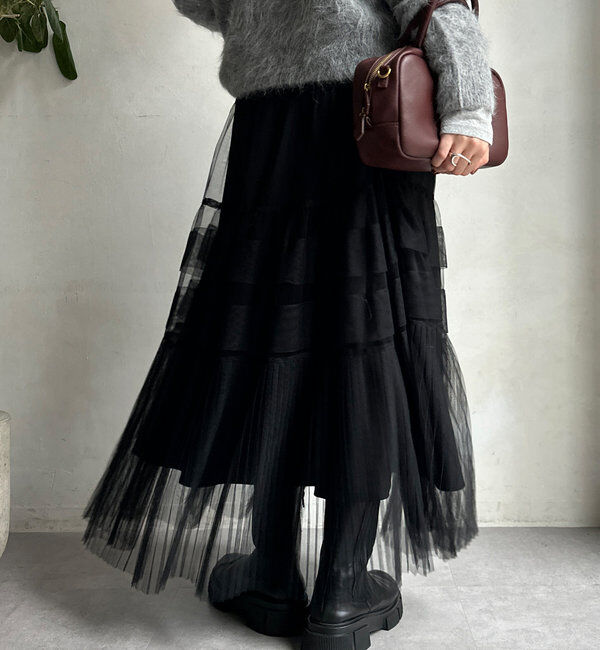  「2WAYプリーツチュールスカート」|スカート|