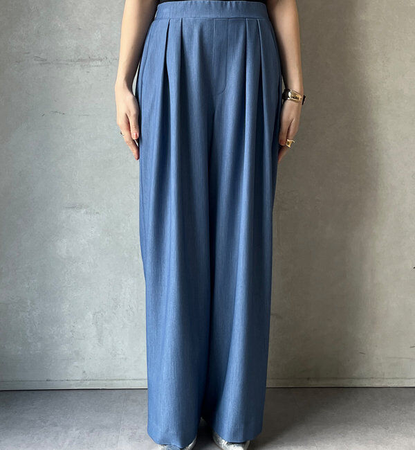  「デニムタックワイドパンツ」|チノ|