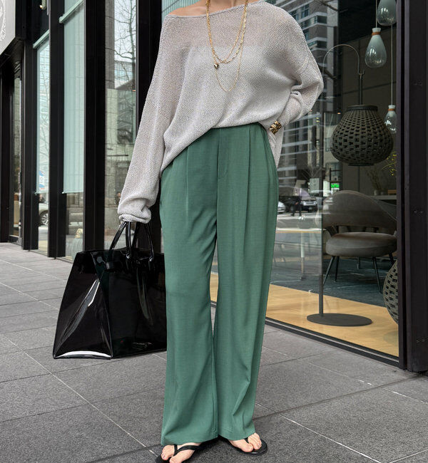  「接触冷感ワイドパンツ」|チノ|