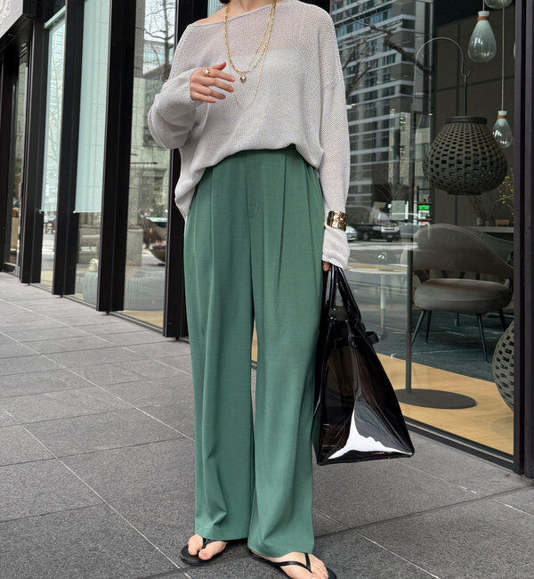  「接触冷感ワイドパンツ」|チノ|