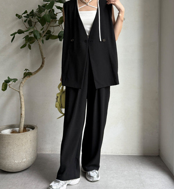  「接触冷感ワイドパンツ」|チノ|