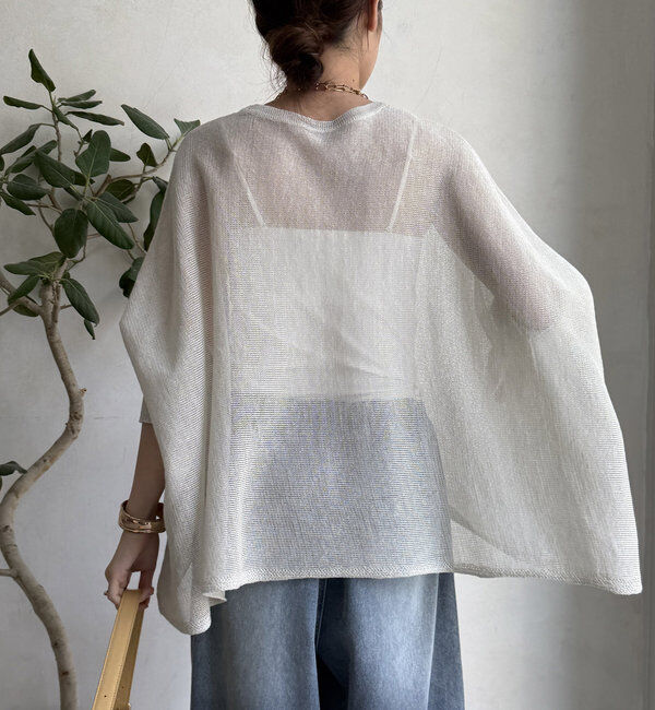  「ストローヤーンポンチョニット」|ニット・セーター|