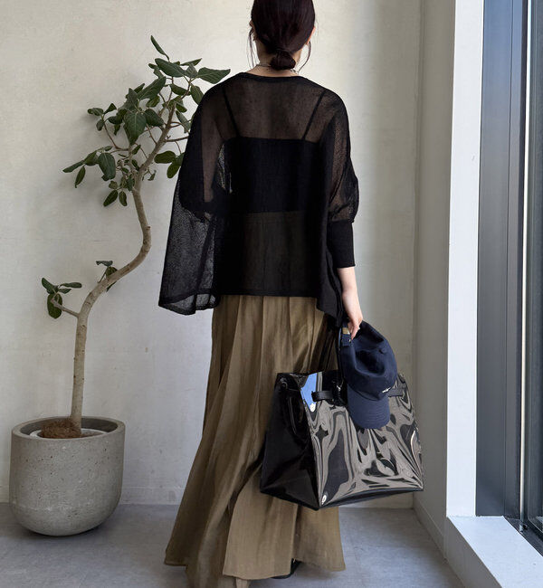  「ストローヤーンポンチョニット」|ニット・セーター|