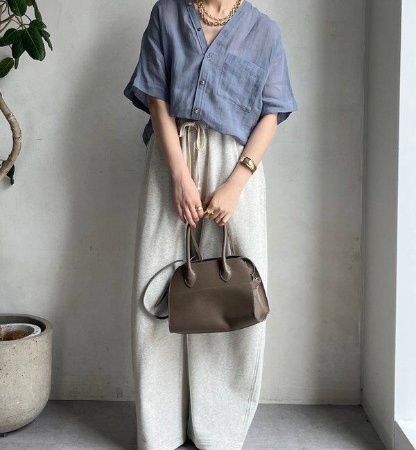  「リヨセルリネン半袖VVシャツ」|シャツ・ブラウス|