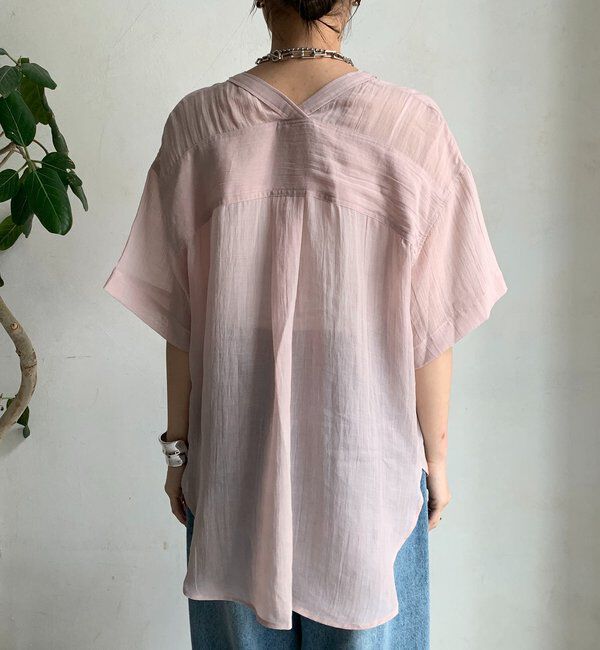  「リヨセルリネン半袖VVシャツ」|シャツ・ブラウス|