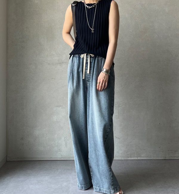  「【WEB限定】ラメリブニットタンク」|ニット・セーター|