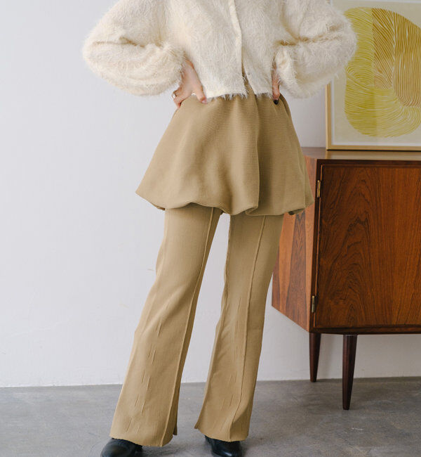  「【2WAY】バルーンニットミニスカート」|スカート|ベージュ