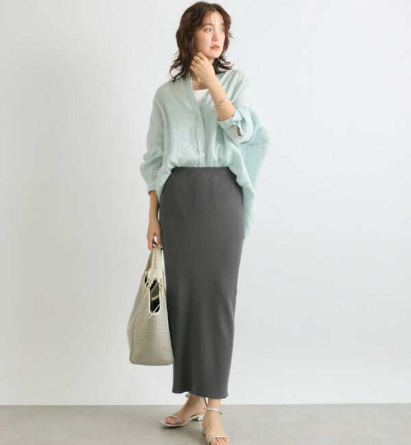  「【マイナス3kg/レビュー高評価☆】リブタイトスカート」|スカート|