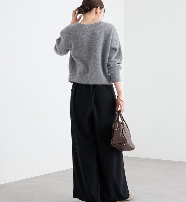  「【ウォッシャブル】【シーズンレスで使える】タックワイドスラックス」|チノ|