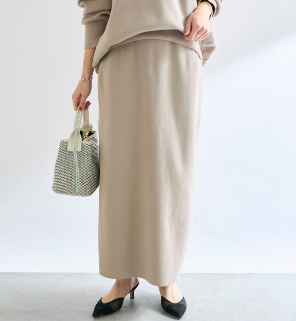  「【楽ちん美シルエット】コットンストレッチニットスカート」|スカート|