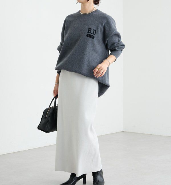  「【楽ちん美シルエット】コットンストレッチニットスカート」|スカート|