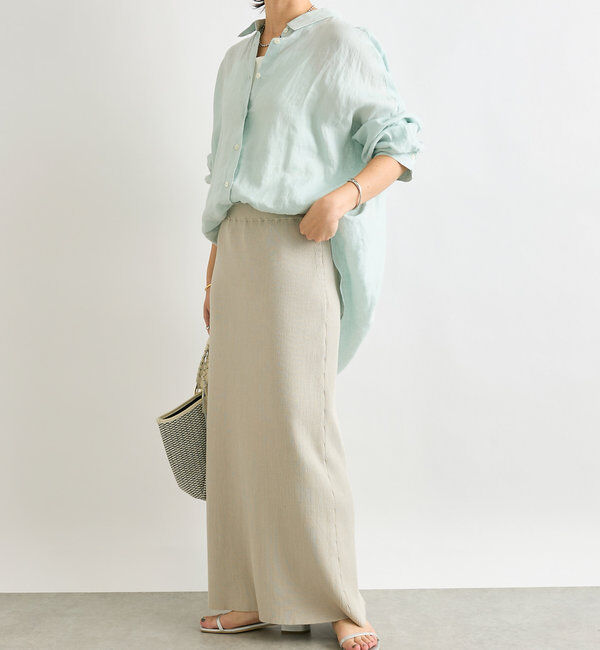  「【美シルエット】コットンリブニットスカート」|スカート|