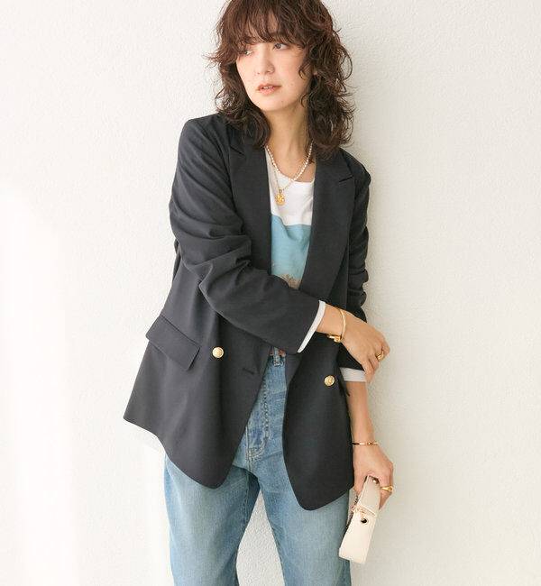  「【オンオフ着れる】ライトピークドラペルジャケット」|テーラードジャケット|