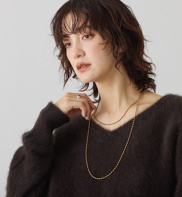  「【R.good（アールドットグッド）】オーバルボールロングネックレス」|リング|