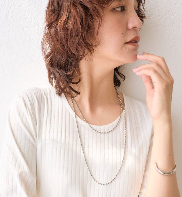  「【R.good（アールドットグッド）】オーバルボールロングネックレス」|リング|シルバー