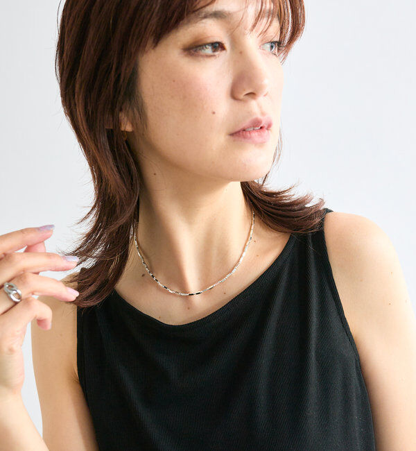  「【存在感◎】ヘマタイトショートネックレス」|リング|